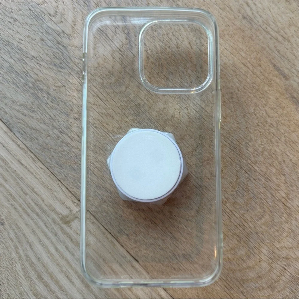 ❤️Ellie Rose - Clear Holographic iPhone 13 Pro Phone Holder Case - OS